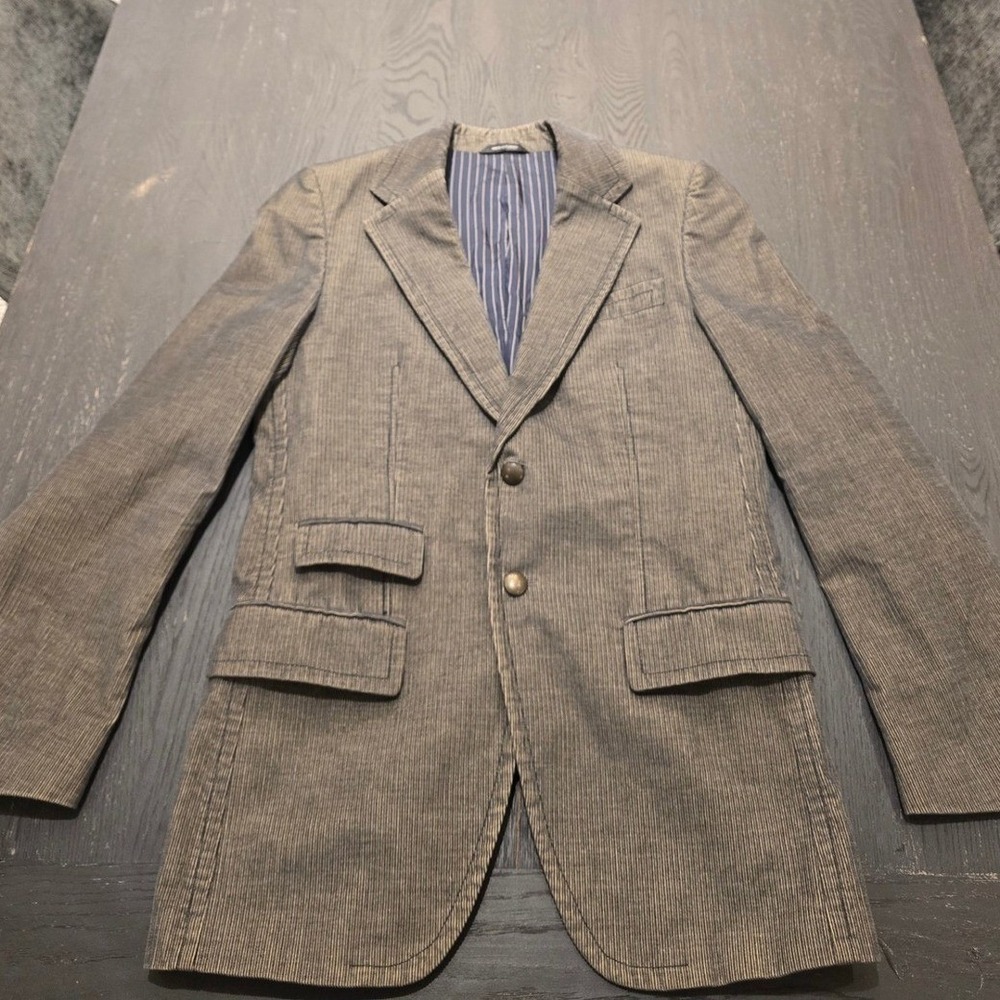 Hugo Boss Alois‎ Mens Grey Textured Cotton Blazer Jacket 36R 2-Button Sport Coat